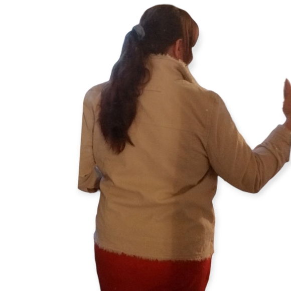 Vintage super boho fairycore raw edge fringed corduroy light jacket sz 1X - Picture 5 of 11